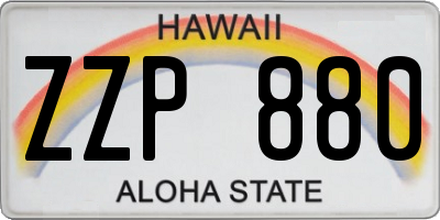 HI license plate ZZP880