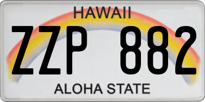 HI license plate ZZP882