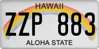 HI license plate ZZP883