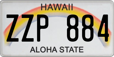 HI license plate ZZP884