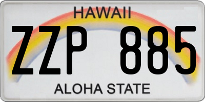 HI license plate ZZP885