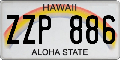 HI license plate ZZP886