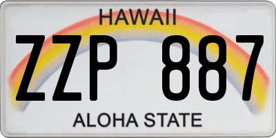 HI license plate ZZP887