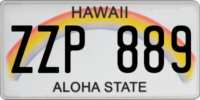 HI license plate ZZP889