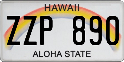 HI license plate ZZP890