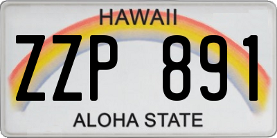 HI license plate ZZP891