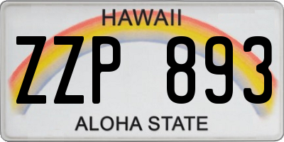 HI license plate ZZP893