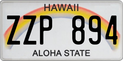 HI license plate ZZP894