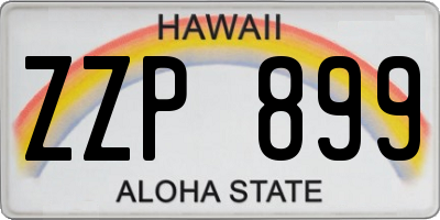 HI license plate ZZP899