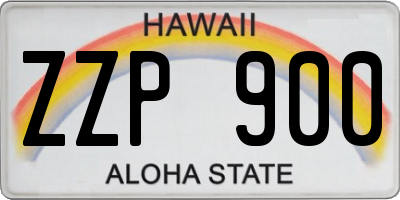 HI license plate ZZP900