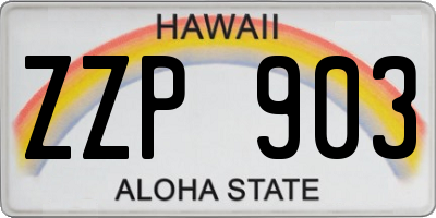 HI license plate ZZP903