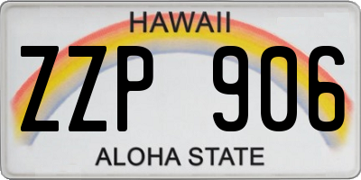 HI license plate ZZP906