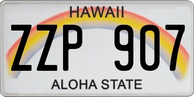 HI license plate ZZP907