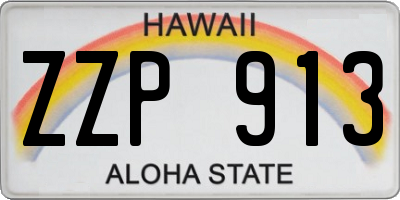 HI license plate ZZP913