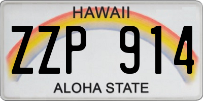 HI license plate ZZP914