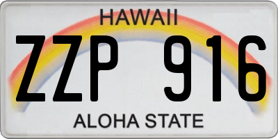 HI license plate ZZP916