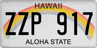 HI license plate ZZP917