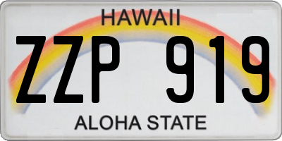 HI license plate ZZP919