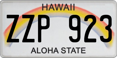 HI license plate ZZP923