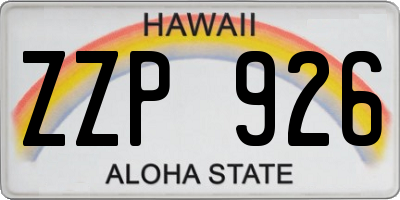 HI license plate ZZP926