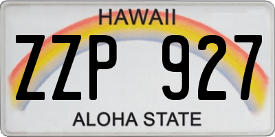 HI license plate ZZP927