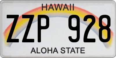 HI license plate ZZP928