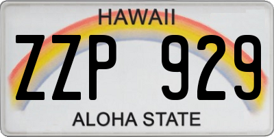 HI license plate ZZP929