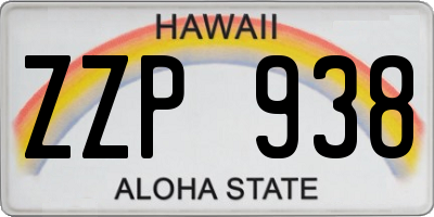 HI license plate ZZP938