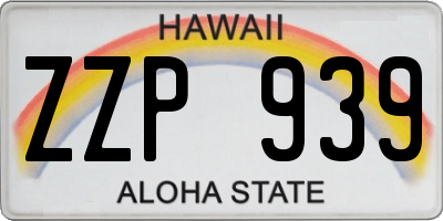 HI license plate ZZP939