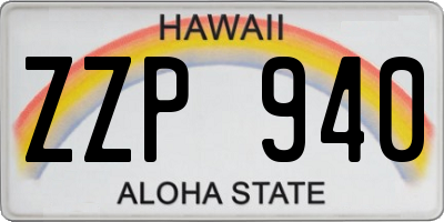 HI license plate ZZP940