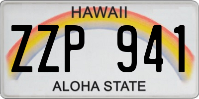 HI license plate ZZP941