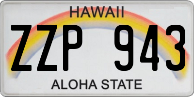 HI license plate ZZP943