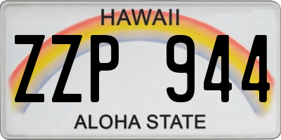 HI license plate ZZP944