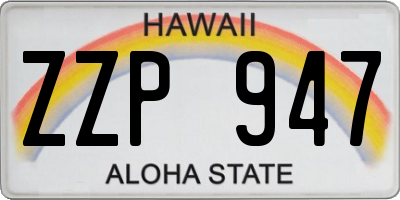 HI license plate ZZP947