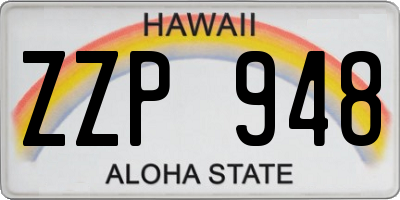 HI license plate ZZP948