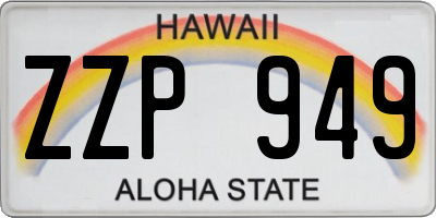 HI license plate ZZP949