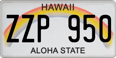 HI license plate ZZP950