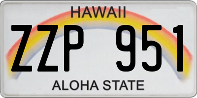 HI license plate ZZP951