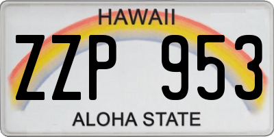 HI license plate ZZP953