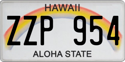 HI license plate ZZP954