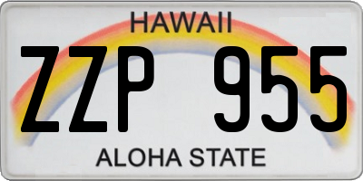 HI license plate ZZP955