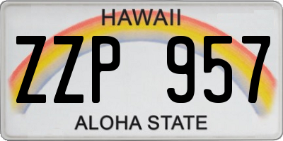 HI license plate ZZP957