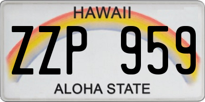 HI license plate ZZP959