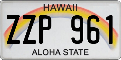 HI license plate ZZP961