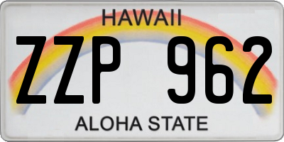 HI license plate ZZP962