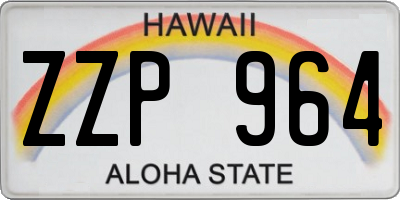 HI license plate ZZP964