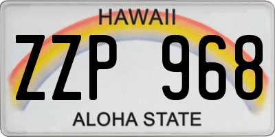 HI license plate ZZP968