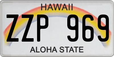 HI license plate ZZP969