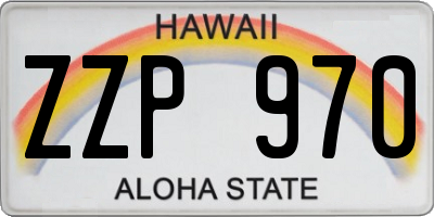 HI license plate ZZP970