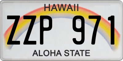 HI license plate ZZP971